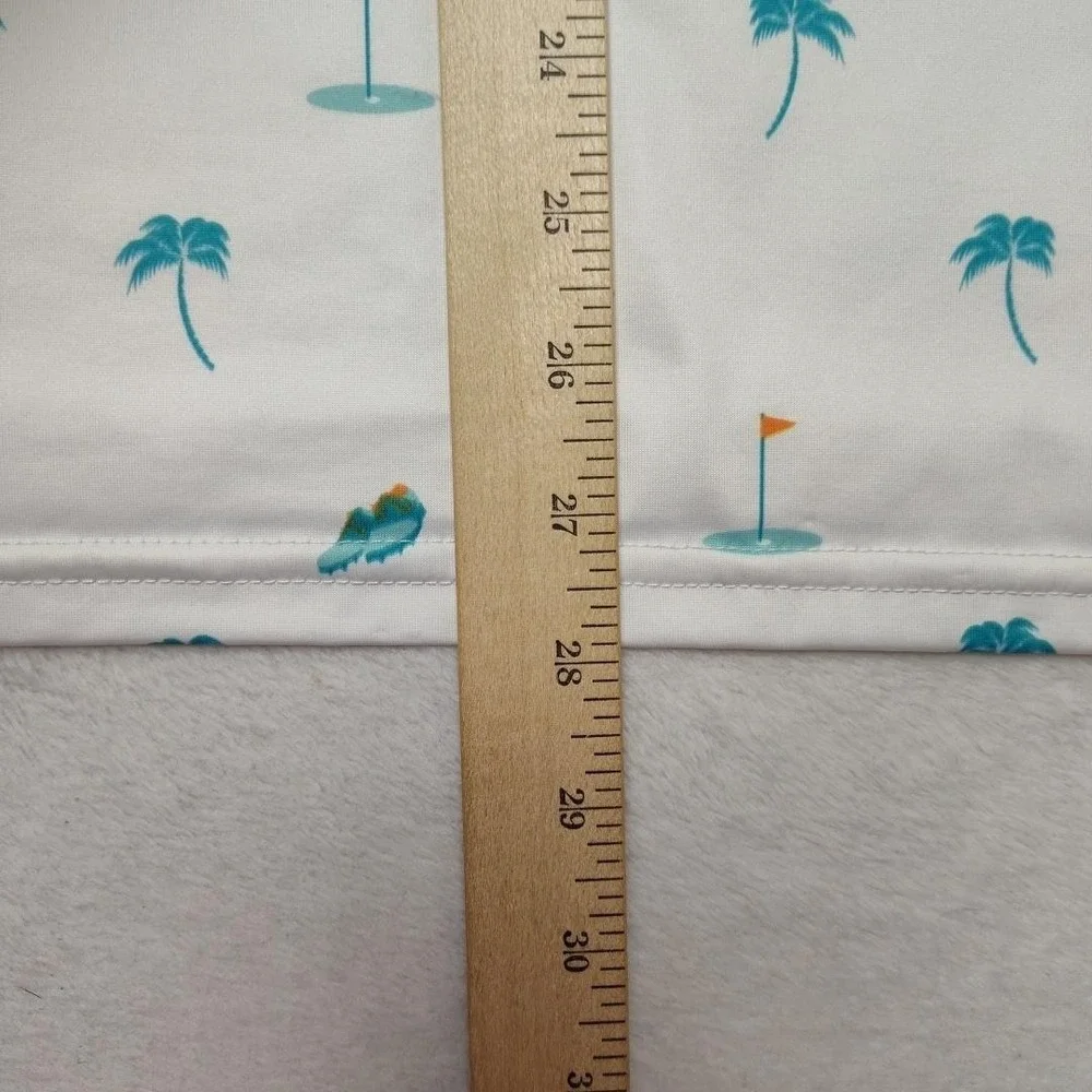 Bonobos‎ Polo Shirt Mens M White Palm Tree Golf Slim Fit Performance Collared